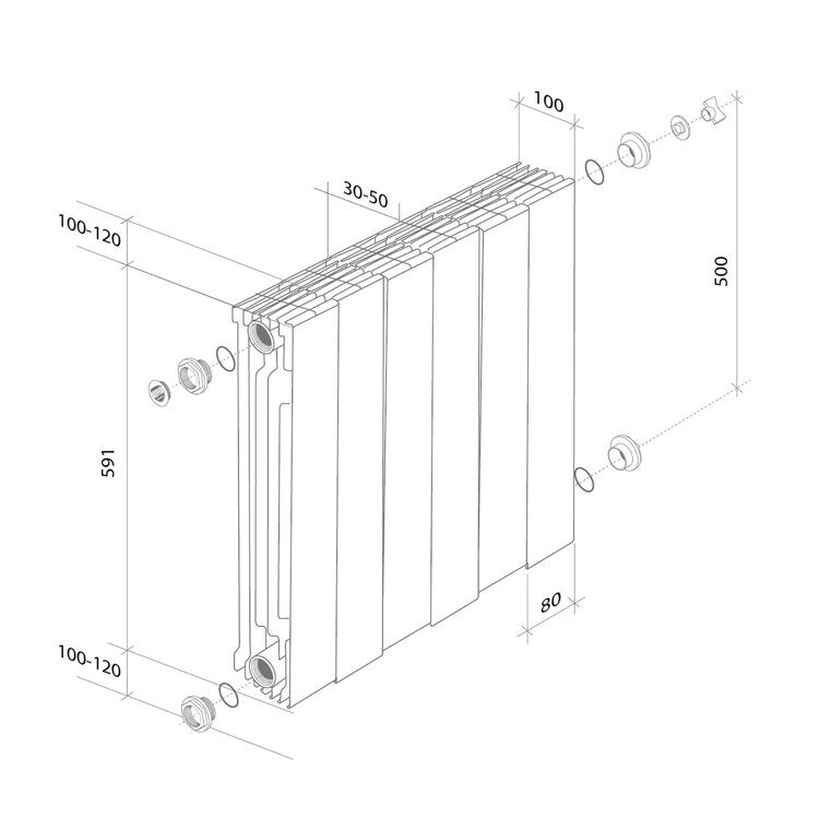 Радиатор Royal Thermo PianoForte 500 Bianco Traffico - 12 секц.