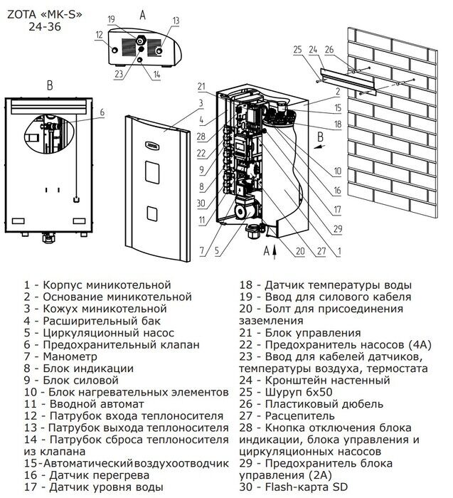 Электрический котел Zota 30 MK-S (ZM3468421030)