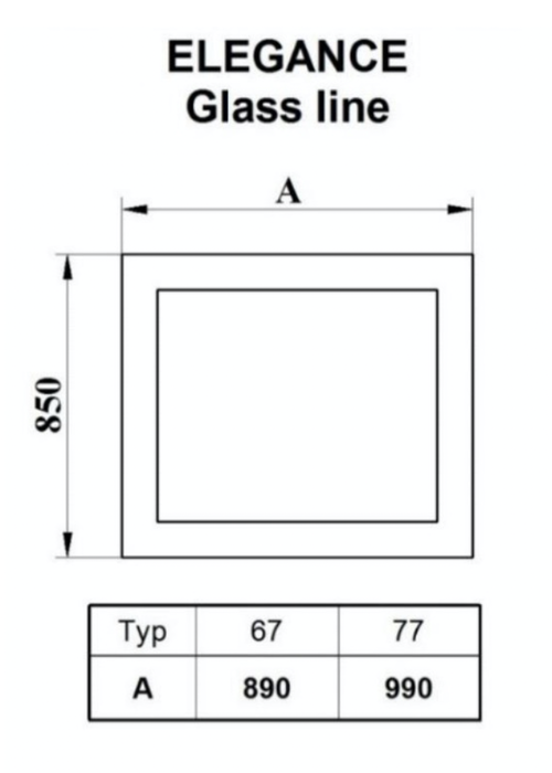 Встраиваемый газовый камин Karma ELEGANCE 67 Exclusive Glass line 100